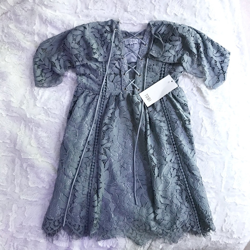 Tobi Off Shoulder Lace Dress